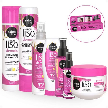 Kit Salon Line Meu Liso Demais Completo Com 7 + Mimo