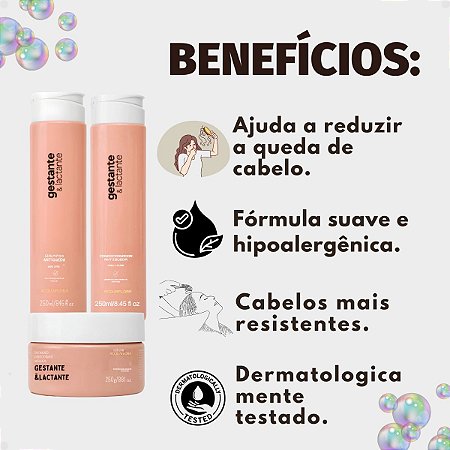 Kit Acquaflora Gestante e Lactante Antiqueda: Shampoo, Condicionador 250ml e Máscara Capilar 250g