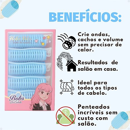 Kit Bobs de Cabelo Com 5 Hello Mini Cores Diversas Fh1710