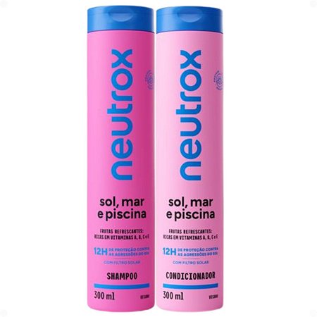 Kit Neutrox Sol, Mar e Piscina: Shampoo e Condicionador 300ml