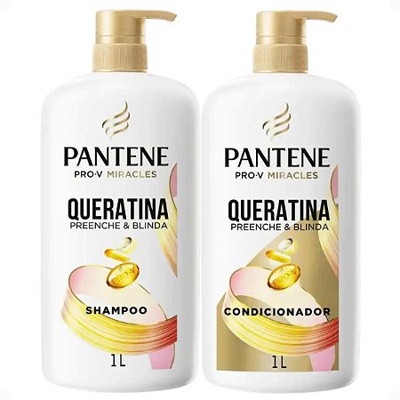 Kit Pantene Pro-V Queratina Preenche e Blinda: Shampoo e Condicionador 1L