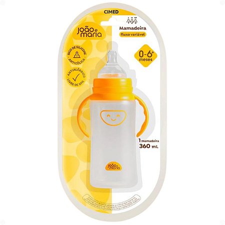 Mamadeira Fluxo Variável Cimed João e Maria 0-6+ Meses 360ml