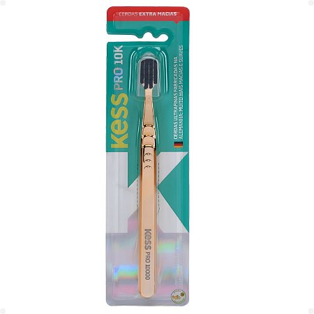 Escova Dental Kess Belliz Pro 10k Metallic Gold Extra Macia Cód. 2536