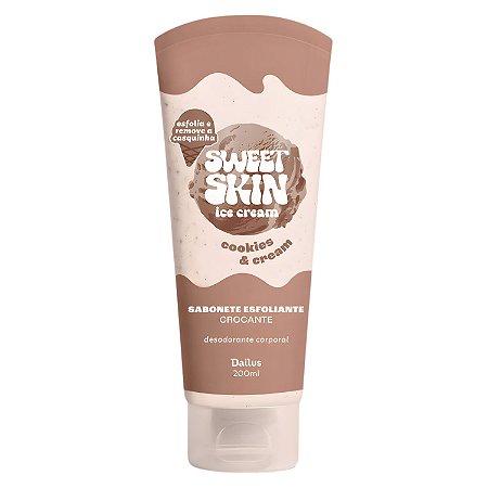 Sabonete Esfoliante Crocante Corporal Dailus Sweet Skin Ice Cream Cookies e Cream 200ml