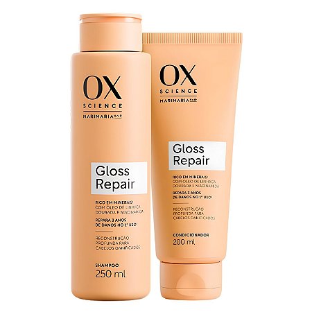 Kit Ox Science Mari Maria Hair Gloss Repair: Shampoo 250ml e Condicionador 200ml