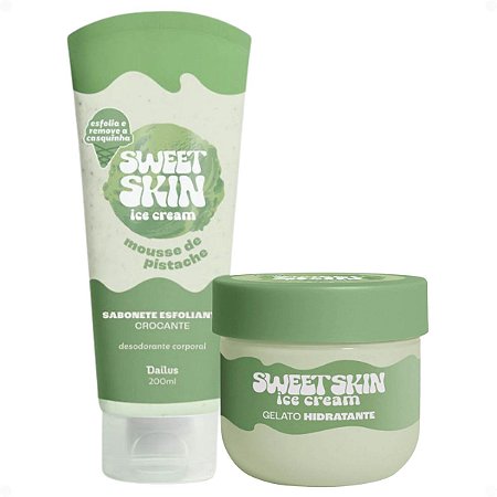 Kit Dailus Sweet Skin Ice Cream Mousse De Pistache: Sabonete Esfoliante e Hidratante Corporal 200ml