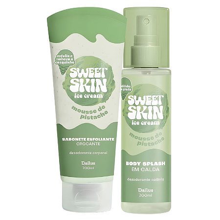 Kit Dailus Sweet Skin Ice Cream Mousse De Pistache: Sabonete Esfoliante e Body Splash 200ml