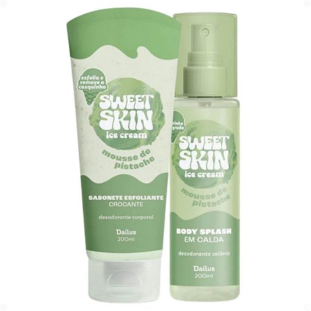 Kit Dailus Sweet Skin Ice Cream Mousse De Pistache: Sabonete Esfoliante e Body Splash 200ml