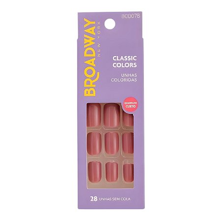 Unhas Postiças Broadway Kiss Ny Classic Colors Quadrado Curto Smoothie Bco07b