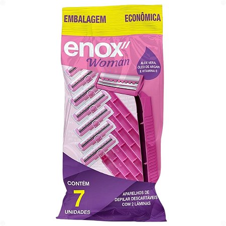 Aparelho De Depilar Descartável Enox Woman Com 7 Unidades Cód. 1763