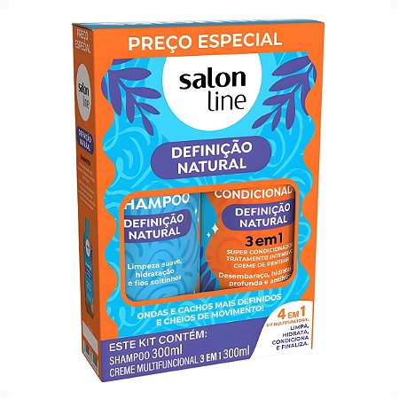 Kit Salon Line Definição Natural: Shampoo e Creme Multifuncional 300ml
