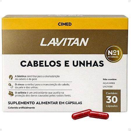 Suplemento Alimentar Lavitan Cabelos e Unhas Com 30 Cápsulas