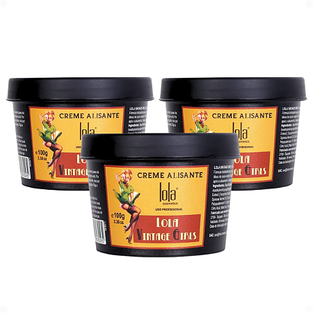 Kit Lola Vintage Girls: 3 Creme Alisante 100g
