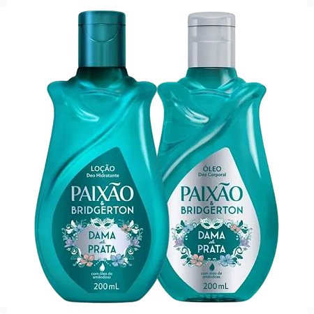 Kit Paixão Bridgerton Dama De Prata: Loção Hidratante e Óleo Corporal 200ml