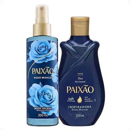 Kit Paixão Inspiradora Rosas Brancas: Óleo Corporal e Body Splash 200ml