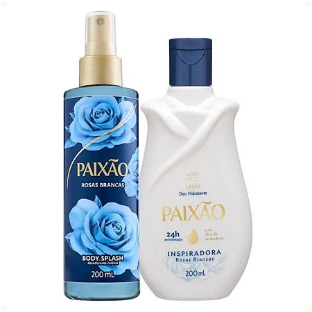 Kit Paixão Inspiradora Rosas Brancas: Loção Hidratante e Body Splash 200ml