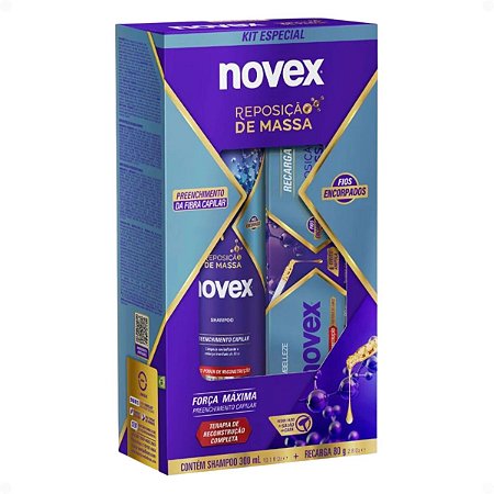 Kit Novex Reposição De Massa: Shampoo 300ml e Recarga Capilar 80g