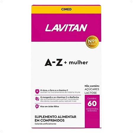 Suplemento Alimentar Lavitan A-Z Mulher Com 60 Comprimidos