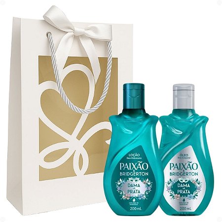 Kit Presente Paixão Bridgerton Dama De Prata: Loção Hidratante e Óleo Corporal 200ml