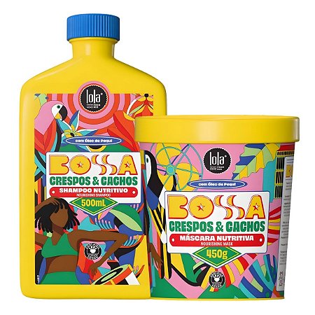 Kit Lola Bossa Crespos e Cachos: Shampoo 500ml e Máscara Capilar 450g