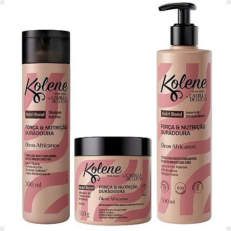 Kit Kolene By Camilla De Lucas Nutri Bond: Shampoo 300ml, Máscara 500g e Leave-in 500ml