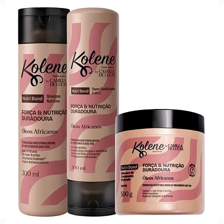 Kit Kolene By Camilla De Luccas Nutri Bond: Shampoo, Condicionador 300ml e Máscara 500g