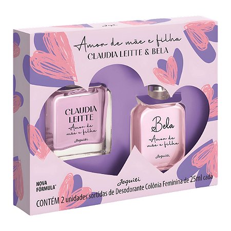 Kit Jequiti Desodorante Colônia Amor De Mãe e Filha: Claudia Leite e Bela 25ml