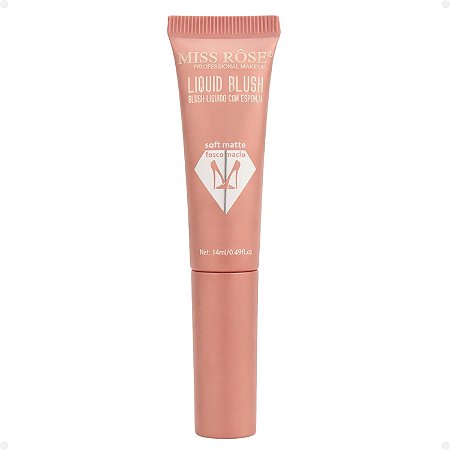 Blush Líquido Com Esponja Miss Rôse Fosco Macio 04 14ml