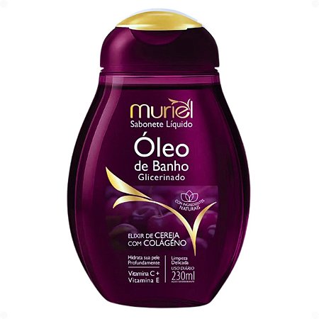 Sabonete Líquido Muriel Óleo De Banho Glicerinado Elixir de Cereja com Colágeno 230ml