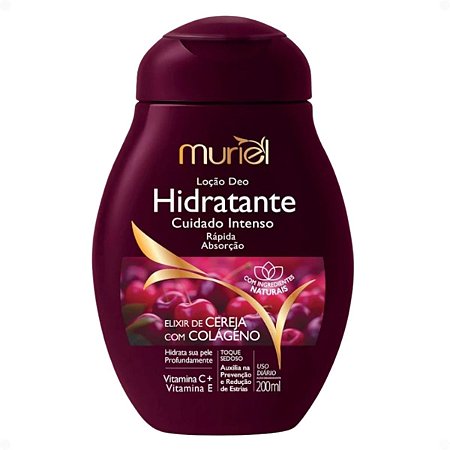 Loção Deo Hidratante Corporal Muriel Elixir De Cereja Com Colágeno 200ml