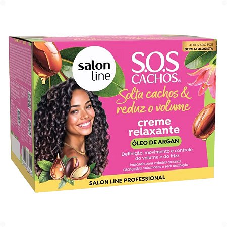 Creme Relaxante Salon Line Sos Cachos Solta Cachos e Reduz Volume
