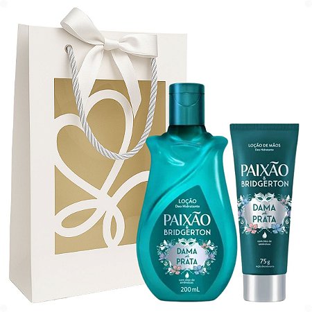 Kit Presente Paixão Bridgerton Dama De Prata: Loção Hidratante Corporal 200ml e Loção De Mãos 75g