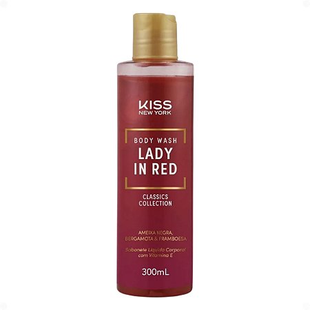 Sabonete Líquido Corporal Kiss New York Body Wash Lady In Red 300ml