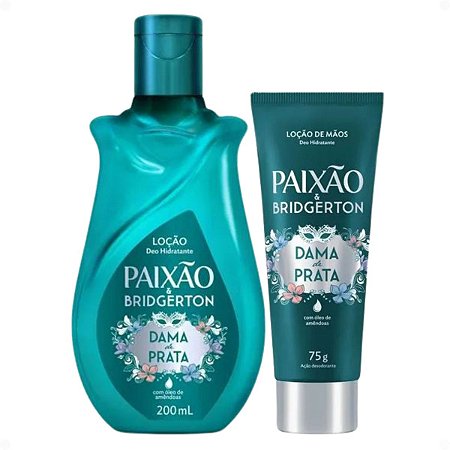 Kit Paixão Bridgerton Dama De Prata: Loção Hidratante Corporal 200ml e Loção De Mãos 75g