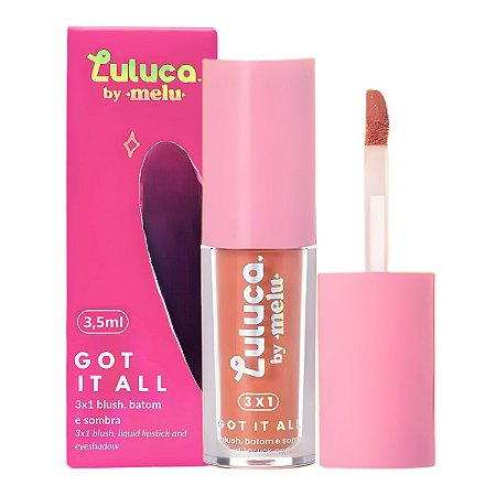 Batom, Blush e Sombra 3x1 Luluca By Melu Got It All Get Ready Rr-M1007-1