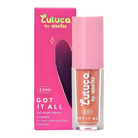 Batom, Blush e Sombra 3x1 Luluca By Melu Got It All Get Ready Rr-M1007-1