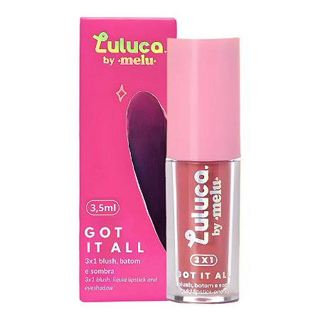 Batom, Blush e Sombra 3x1 Luluca By Melu Got It All You Serve Rr-M1007-3