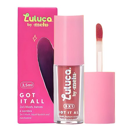Batom, Blush e Sombra 3x1 Luluca By Melu Got It All You Serve Rr-M1007-3