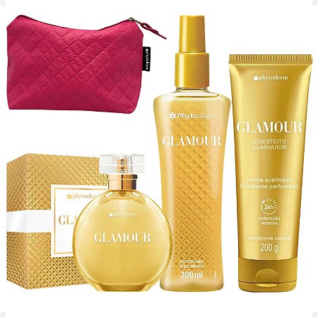Kit Phytoderm Glamour: Colônia 100ml, Body Splash 200ml e Hidratante 200g + Mimo