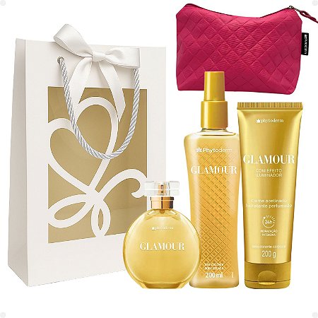 Kit Presente Phytoderm Glamour: Colônia 100ml, Body Splash 200ml e Hidratante 200g + Mimo