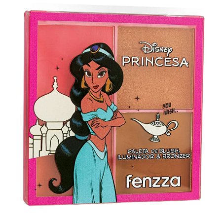 Paleta De Blush, Iluminador E Bronzer Fenzza Disney Princesa A Whole New Glow Dis128