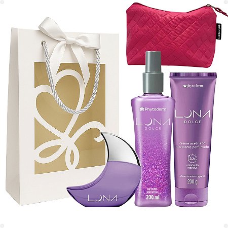 Kit Presente Phytoderm Luna Dolce: Colônia 50ml, Body Splash 200ml e Hidratante 200g + Mimo