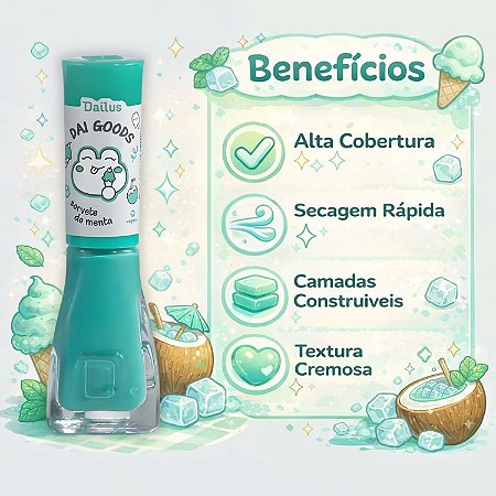 Esmalte Cremoso Dailus Dai Goods Sorvete De Menta 8ml
