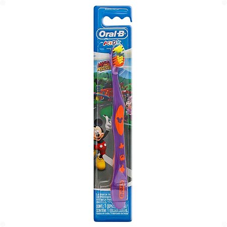 Escova Dental Oral-B Kids Mickey Suave Macia Cores Sortidas