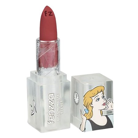 Batom Matte Velvet Fenzza Disney Princesa Cinderela Charming Dis112