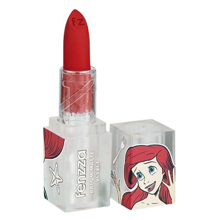 Batom Matte Velvet Fenzza Disney Princesa Ariel Siren Flame Dis112