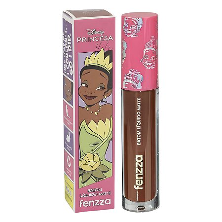 Batom Líquido Matte Fenzza Disney Princesa Tiana Dis108