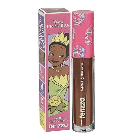 Batom Líquido Matte Fenzza Disney Princesa Tiana Dis108