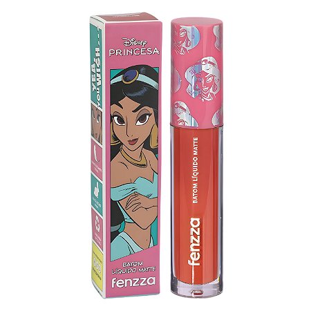 Batom Líquido Matte Fenzza Disney Princesa Jasmine Dis108