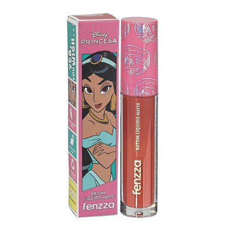 Batom Líquido Matte Fenzza Disney Princesa Jasmine Dis108